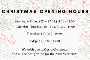 Christmas opening hours