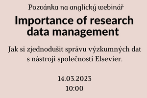Anglický webinář: Importance of research data management