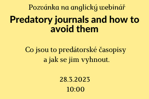 Anglický webinář: Predatory journals and how to avoid them