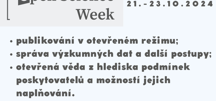 Open Science Week 21.–23. října 2024